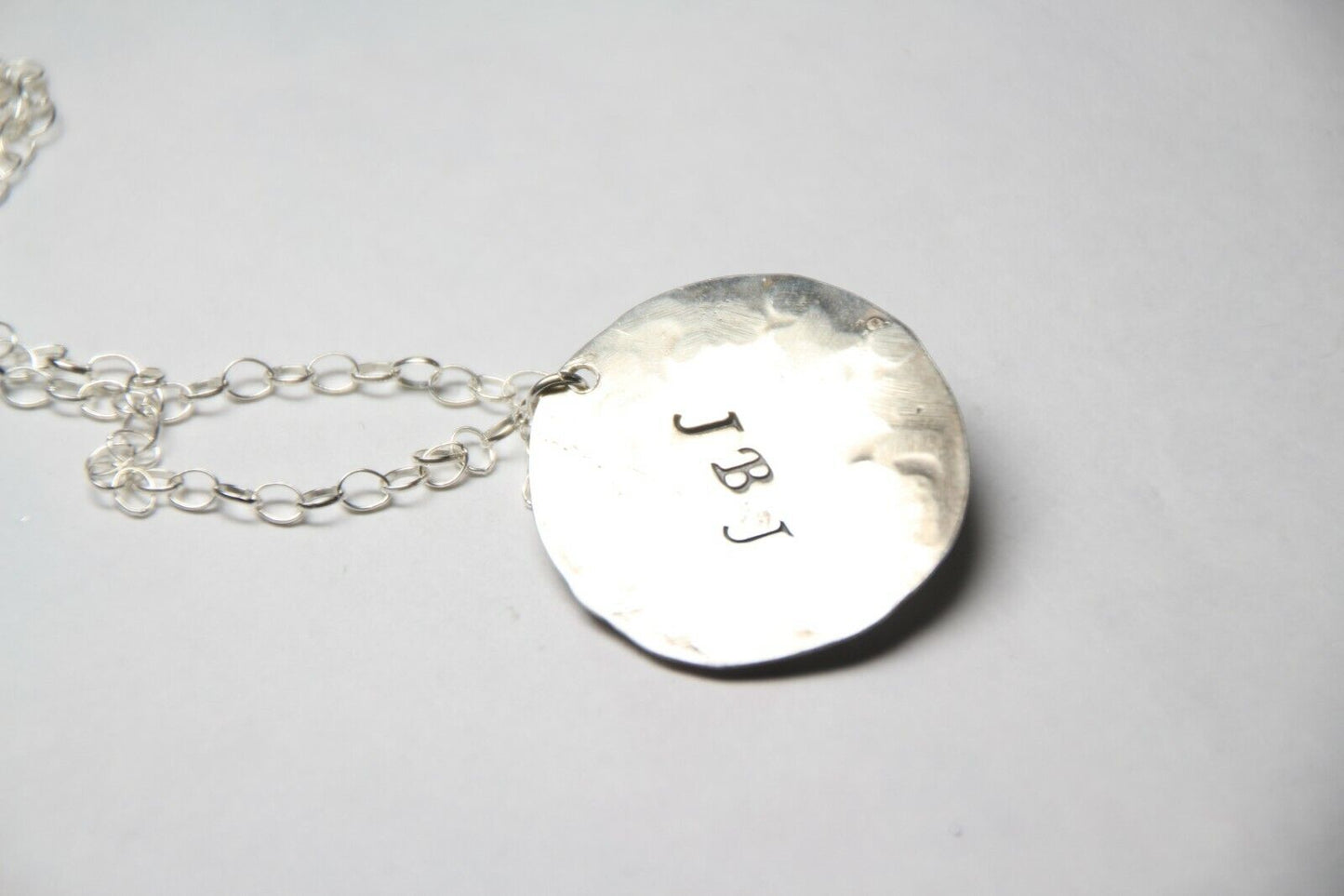 Labradorite Cabochon Gemstone .925 Sterling Silver Stamped Pendant Necklace 18"