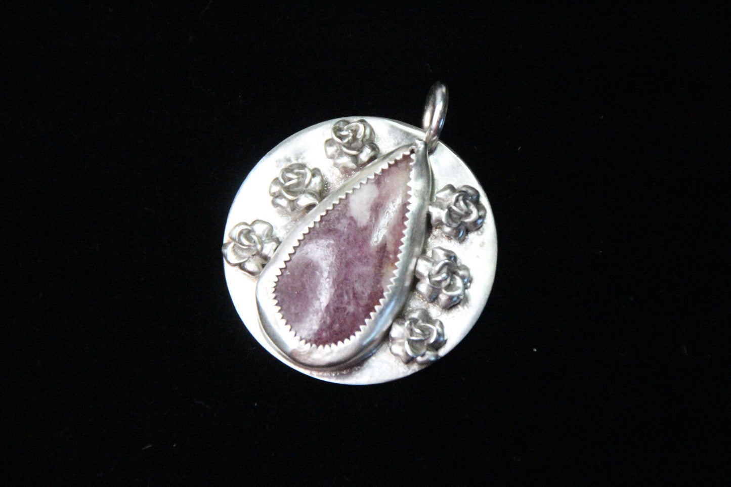 Ruby Red Cabochon Natural Gemstone .925 Sterling Silver Bezel Pendant 1 1/4"